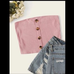 Small pink tube top with buttons